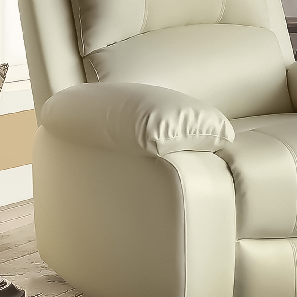 Brooklyn White Bonded Leather Manual Recliner Chair Image 3