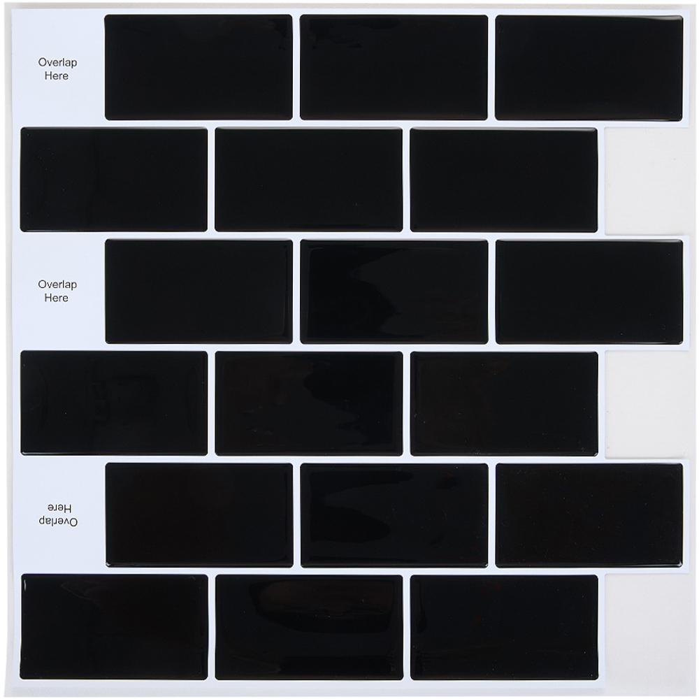 Living and Home Black Lattice Peel and Stick Wallpaper Tile 30 x 30cm 10 Pack Image 4