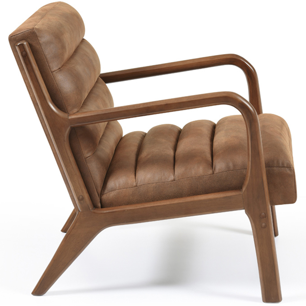 Otis Brown Ribbed PU Chair Image 4