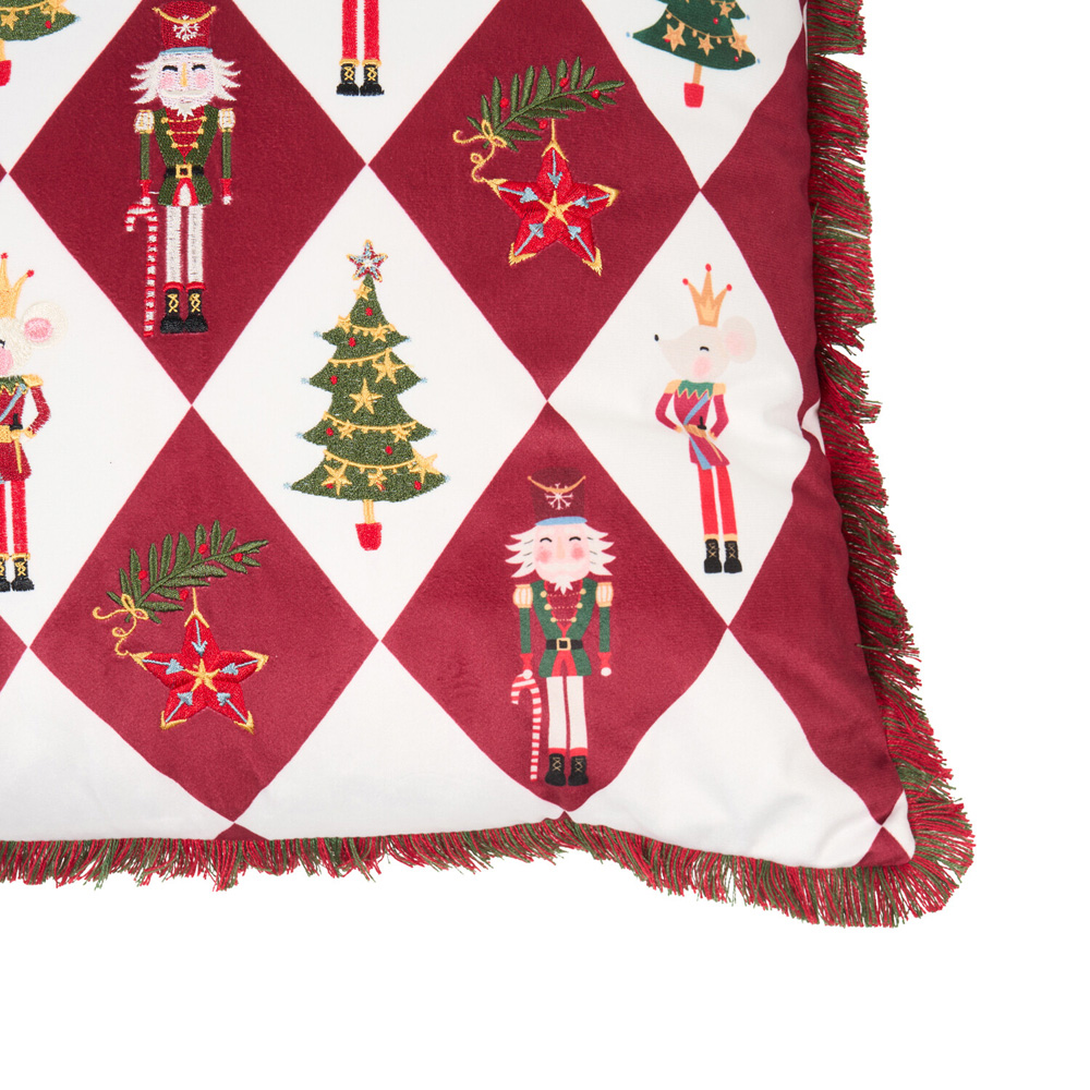 Christmas Nutcracker Fringe Cushion Image 2