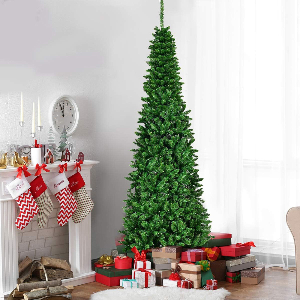 Shatchi Warm White LED Pre-Lit Slim Pencil Artificial Christmas Tree 6ft Image 3