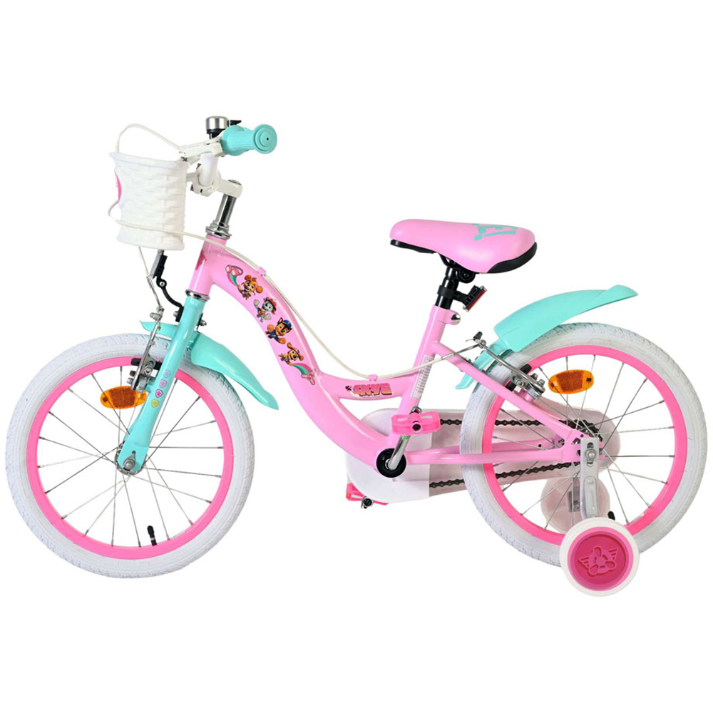 Volare Paw Patrol Kids 16 inch Multicolour Bike with Stabilisers and Basket Image 5