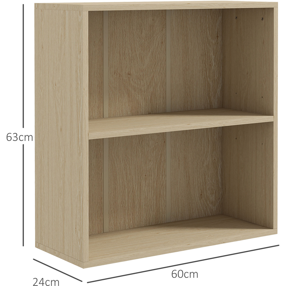 Portland 2 Shelf Natural Bookcase Image 8