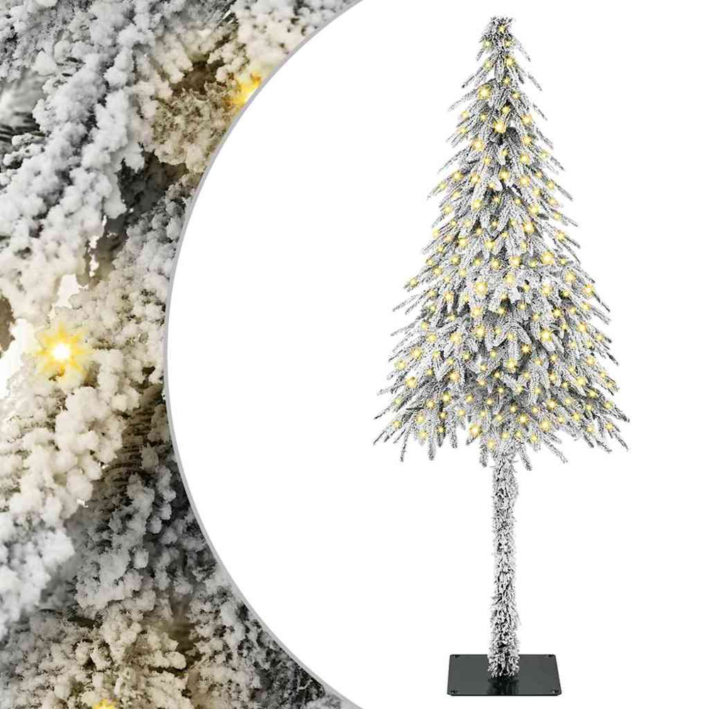 vidaXL Pre-Lit White Snow Flocked Artificial Christmas Tree 7ft Image 6