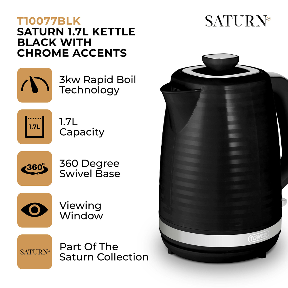 Tower Saturn EEJB329 2 Slice Toaster and 1.7L Kettle Set Image 3