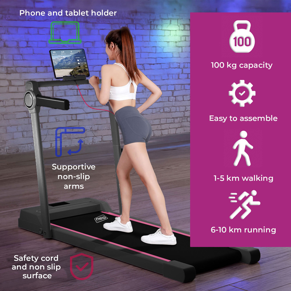 Neo Black Walking Pad Treadmill with Hand Rail Image 6