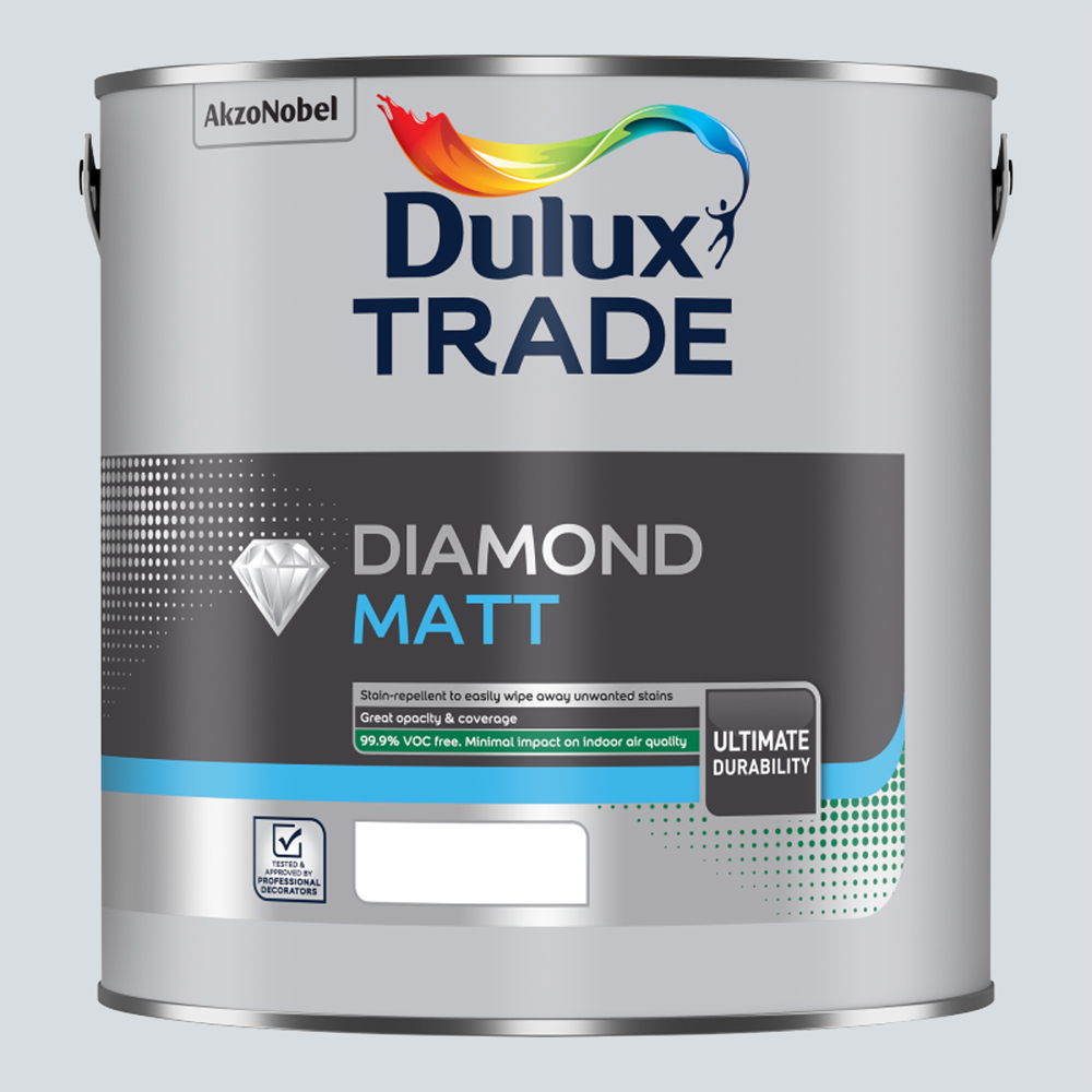 Dulux Trade Frosted Steel Walls and Ceilings Diamond Matt Paint 2.5L Image 2