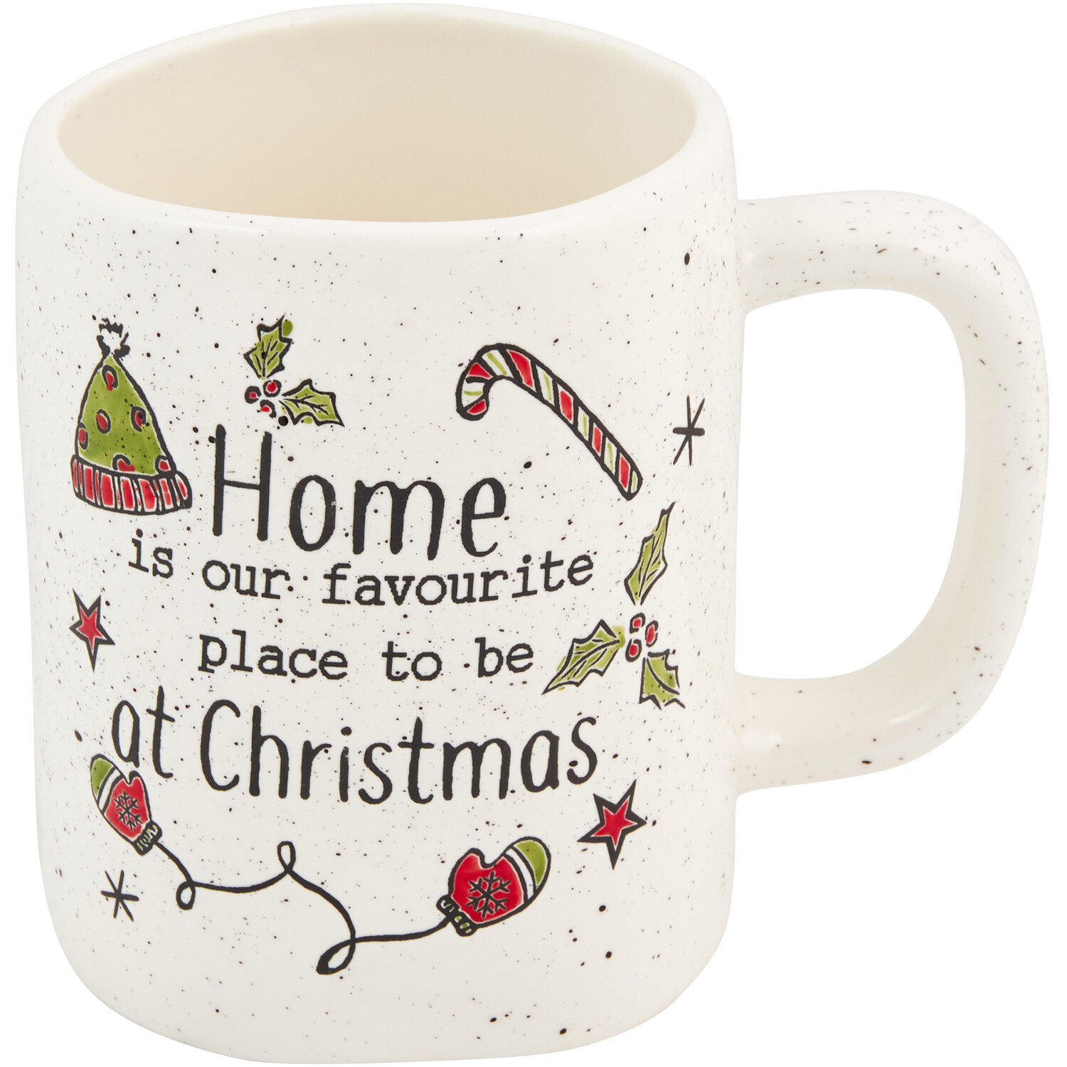 Festive Stone Christmas Mug - White Image 1