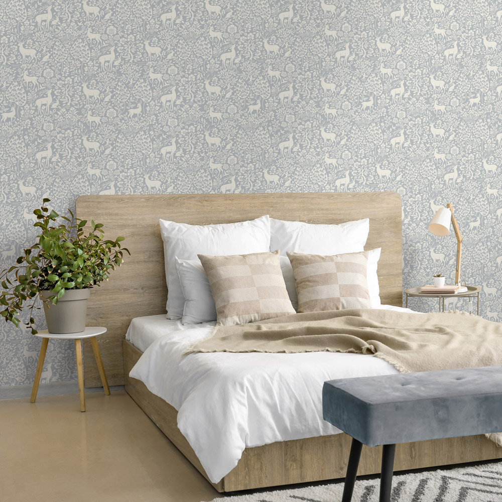 Holden Decor Deer Woods Blue Wallpaper Image 3