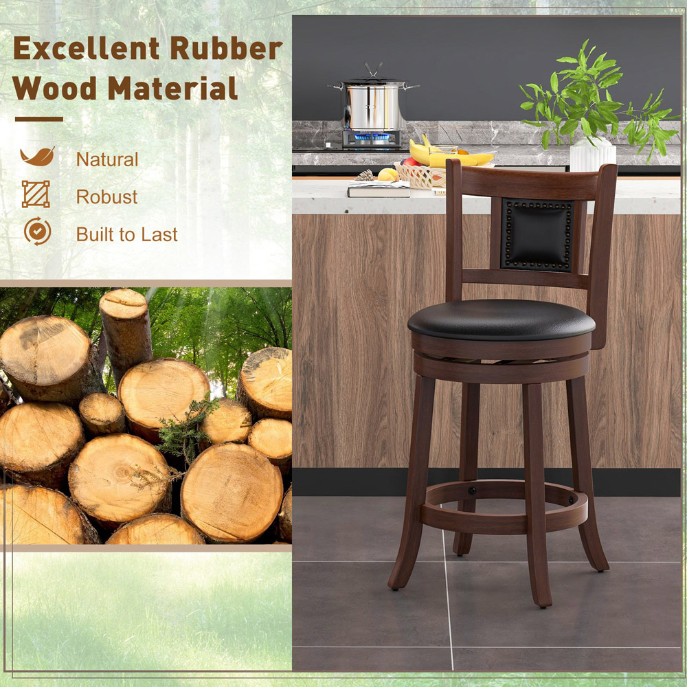 Costway Swivel Bar Stool Set of 2 Image 5