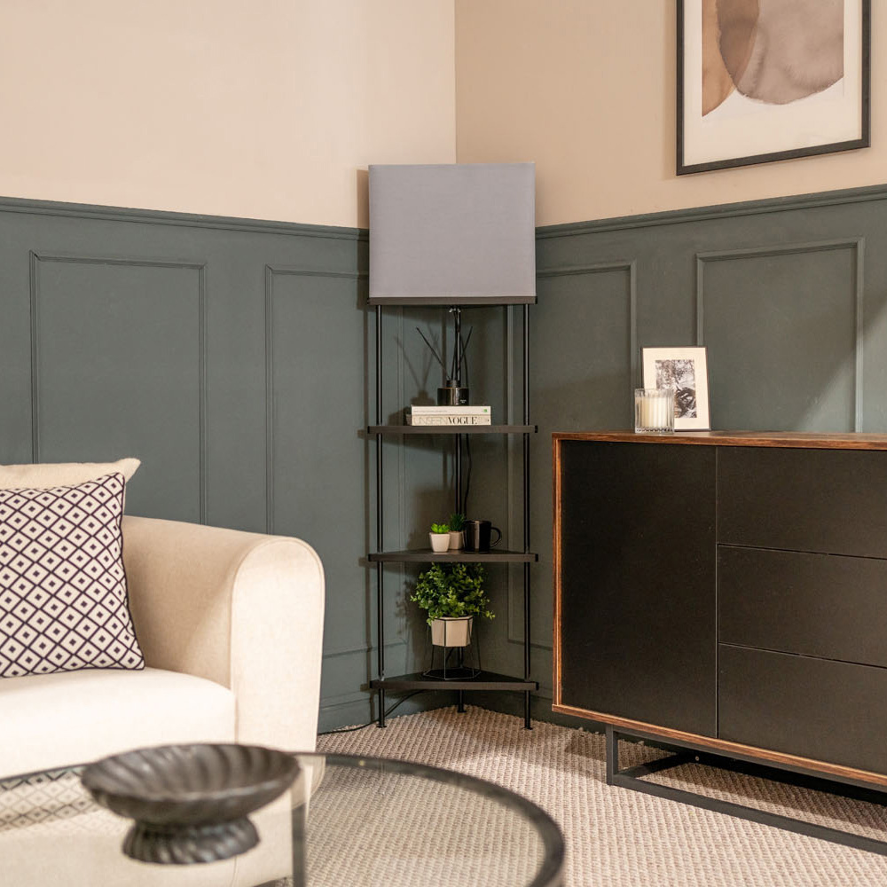 ValueLights Tasca 3 Tier Black Floor Lamp Image 3