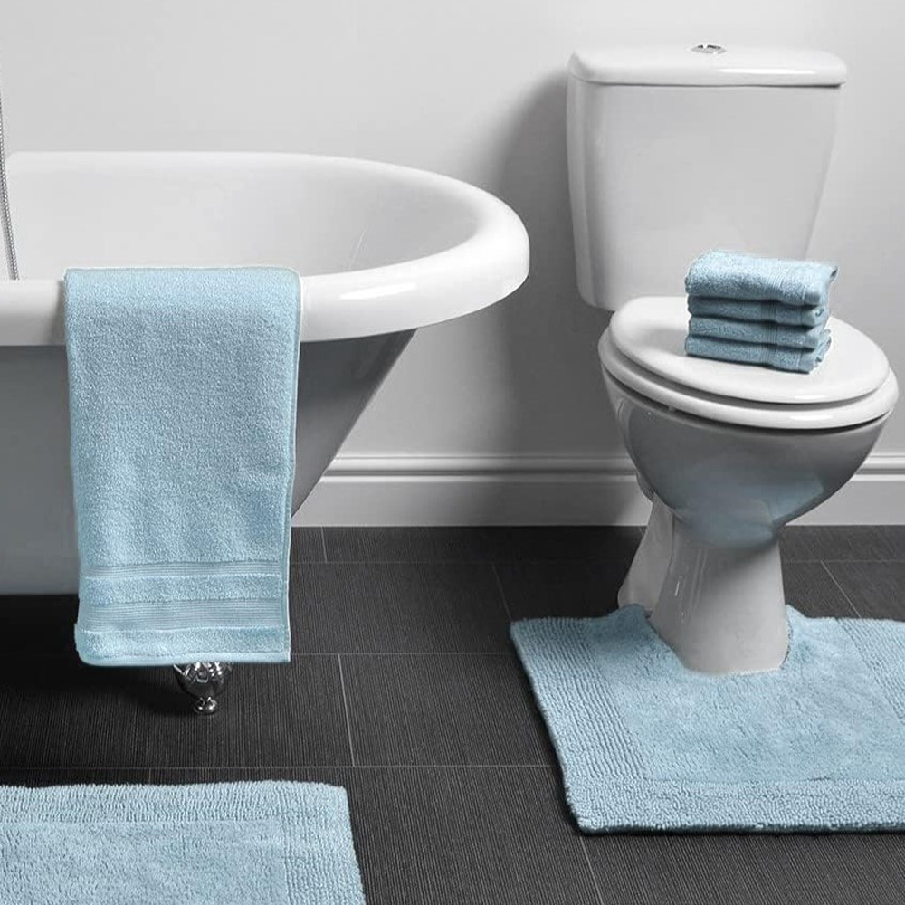 Allure Bath Fashions Elegance Baby Blue Reversible Pedestal Mat 53 x 55cm Image 2