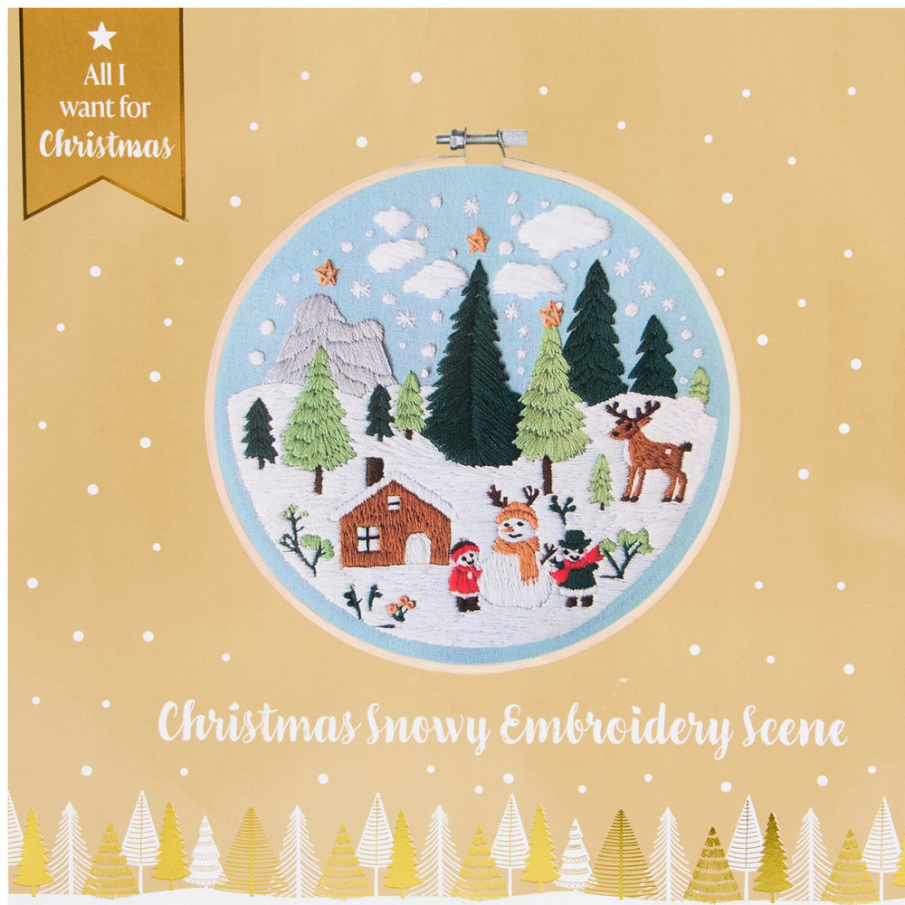 Christmas Snowy Embroidery Scene Kit Image 2