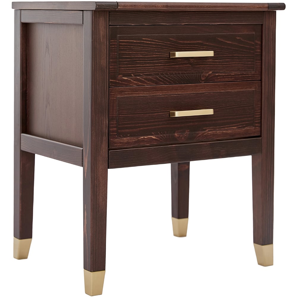 Palazzi 2 Drawer Brown Bedside Table Image 4