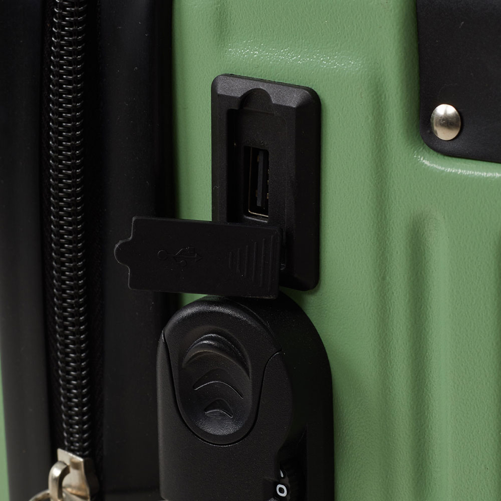 H&O Direct 22 inch Green Hard Shell Luggage Suitcase Image 5