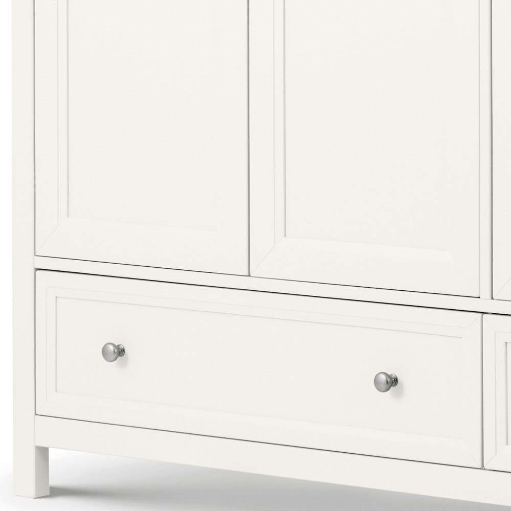 Julian Bowen Maine 3 Door 2 Drawer Surf White Combination Wardrobe Image 5
