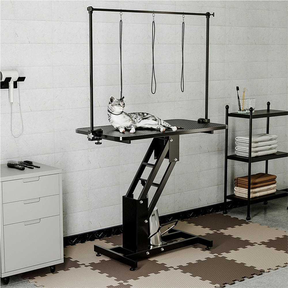 H&O Direct Black Adjustable Hydraulic Pet Grooming Table Image 2