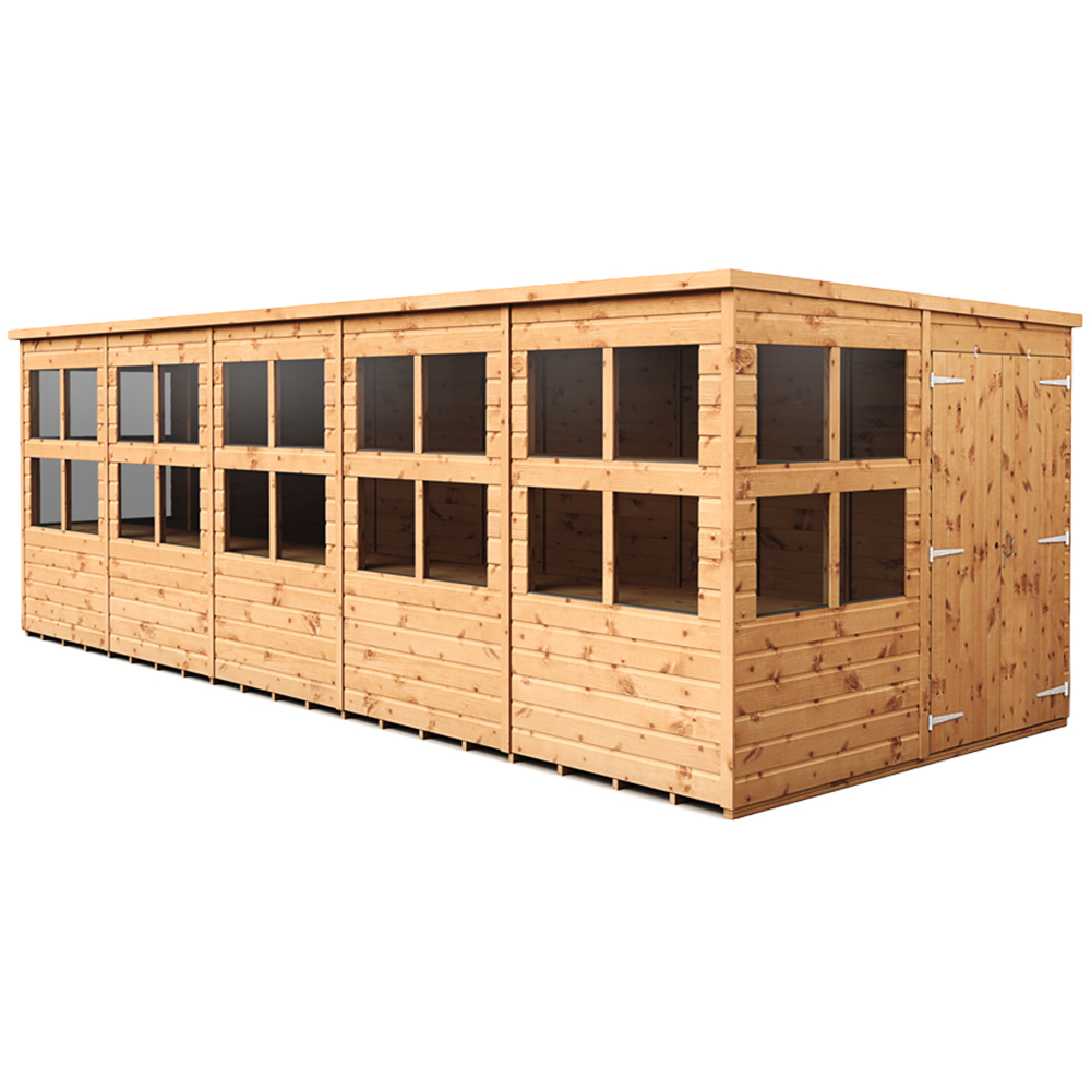 Empire Sheds 20 x 8ft 2 Door Dipped Treated Tongue and Groove Pent Potting Shed Image 1