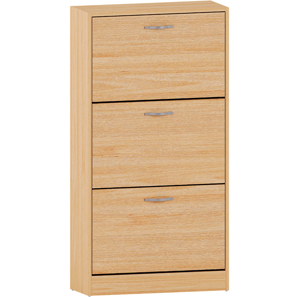 VIDA DESIGNS Pine Effect 3 Drawer Shoe Cabinet Image 2