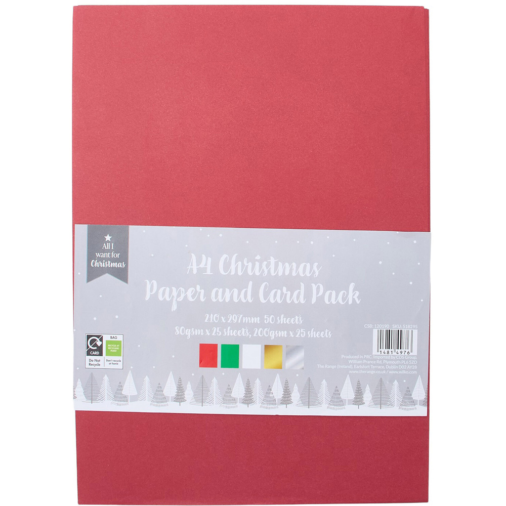 A4 Christmas Paper and Card Pack Image 1
