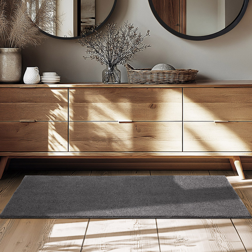 tectake Zonelle Anthracite Short Pile Ultra Soft Rug 150 x 80cm Image 2