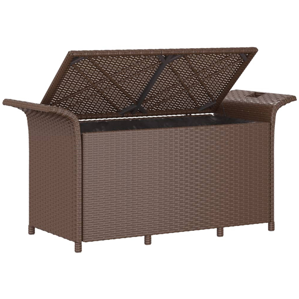 vidaXL 2 Seater Brown Rattan Storage Garden Bench Image 5