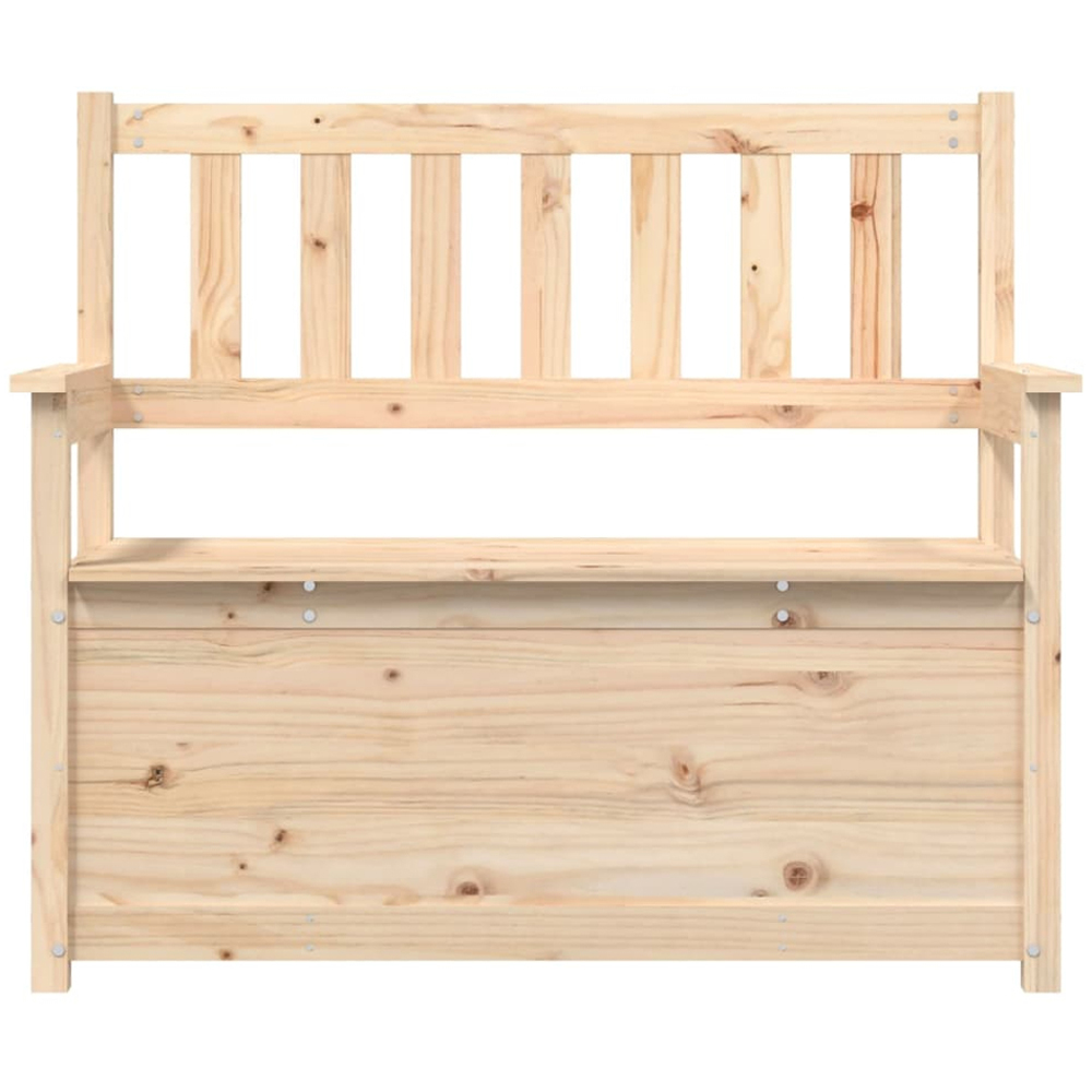 vidaXL Natural Solid Wood Pine Storage Bench 112.5 x 51.5 x 96.5cm Image 4