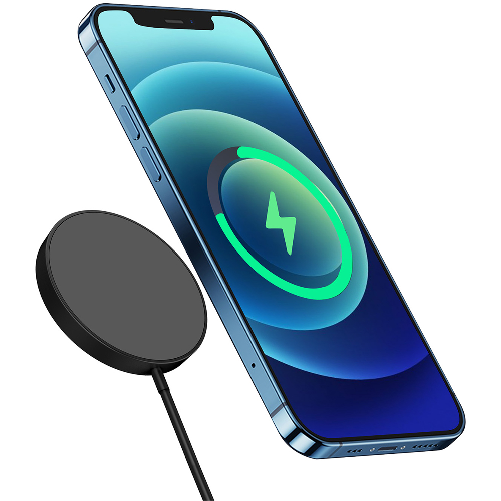 SilverLabel Black Mag-Safe Magnetic Wireless Charger 15W Image 3