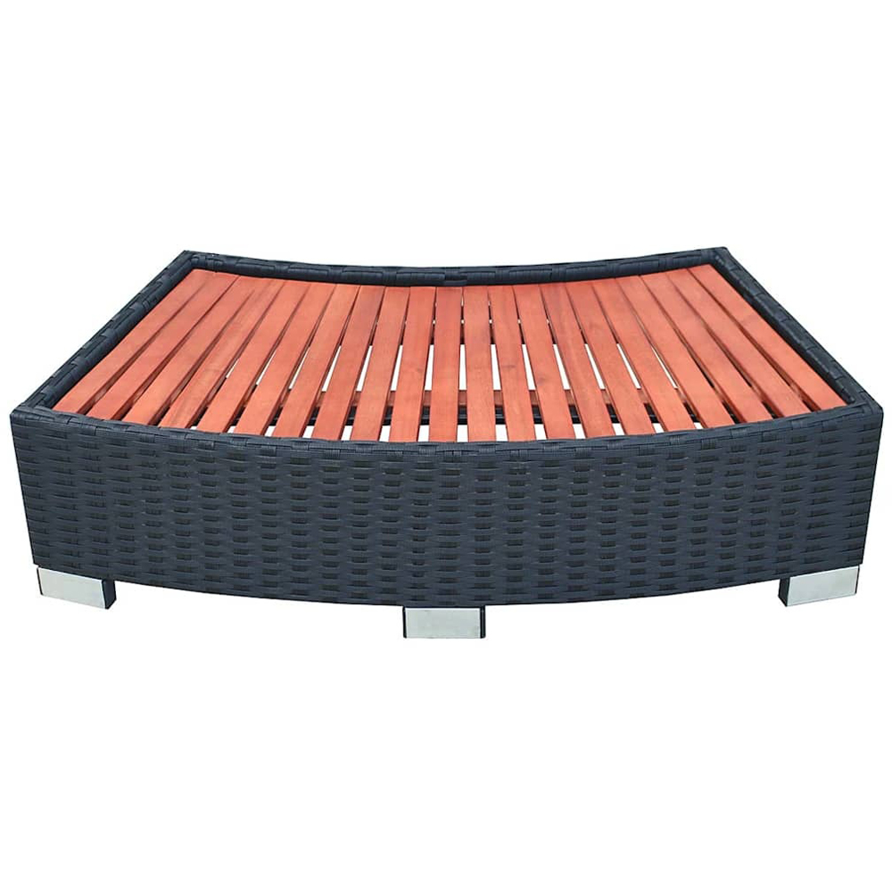 Walplus Large Black PE Rattan Rectangular Spa Step Image 3
