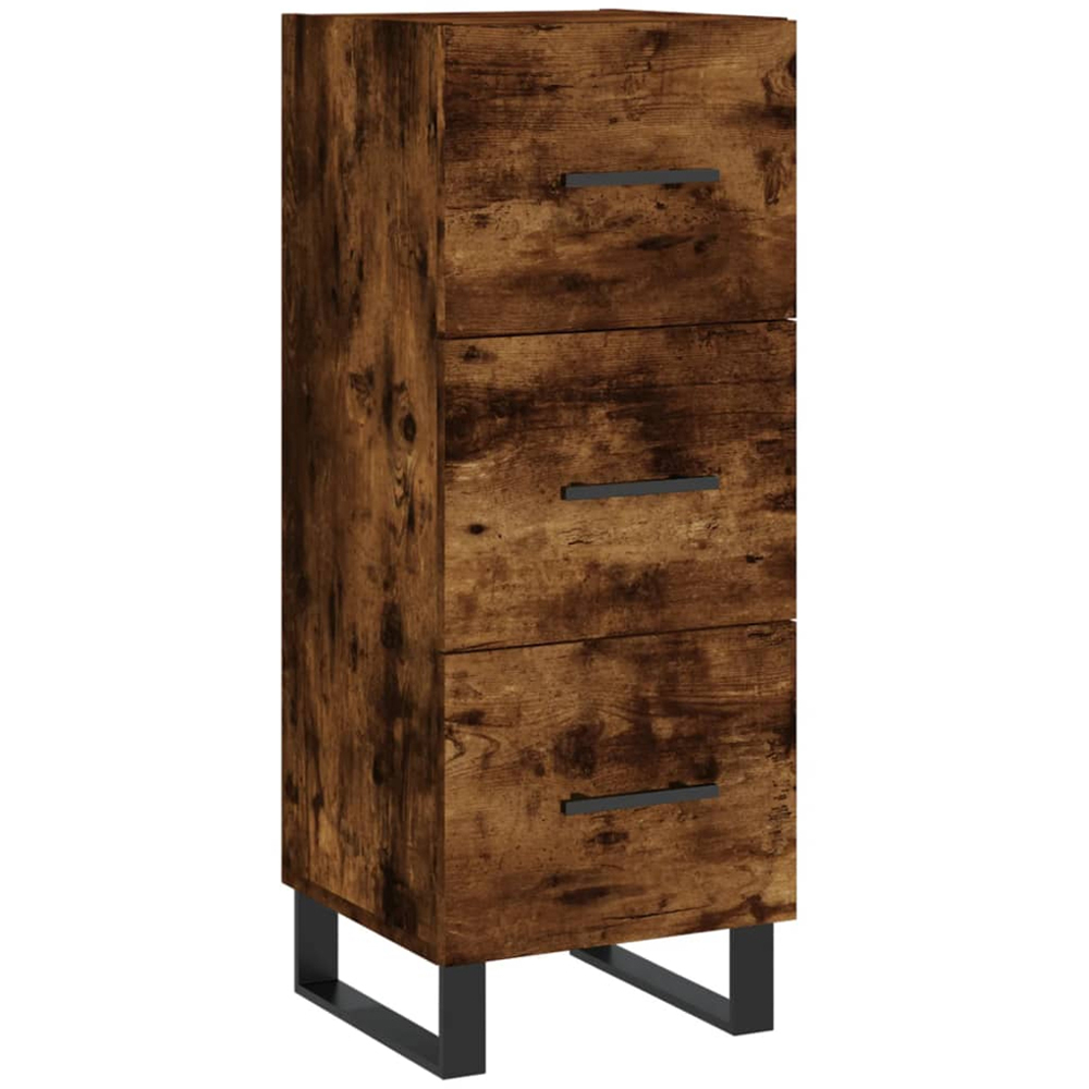 vidaXL 3 Drawer Smoked Oak Sideboard Image 2