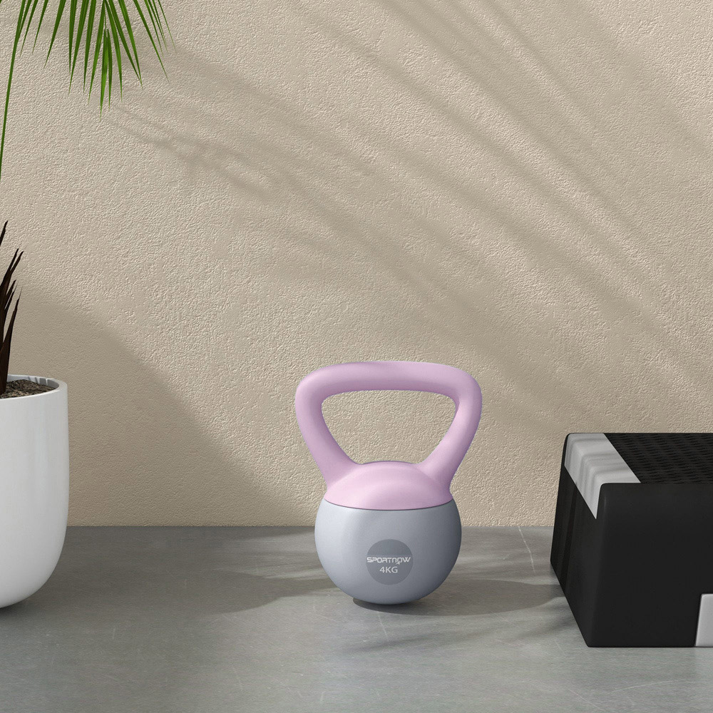 SPORTNOW Purple and Grey Kettlebell 4kg Image 3