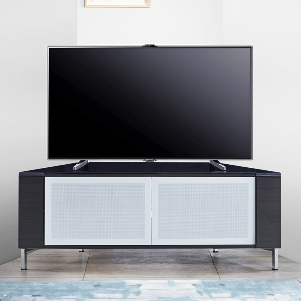 MDA Designs Corvus 2 Door Black and White TV Cabinet Image 6