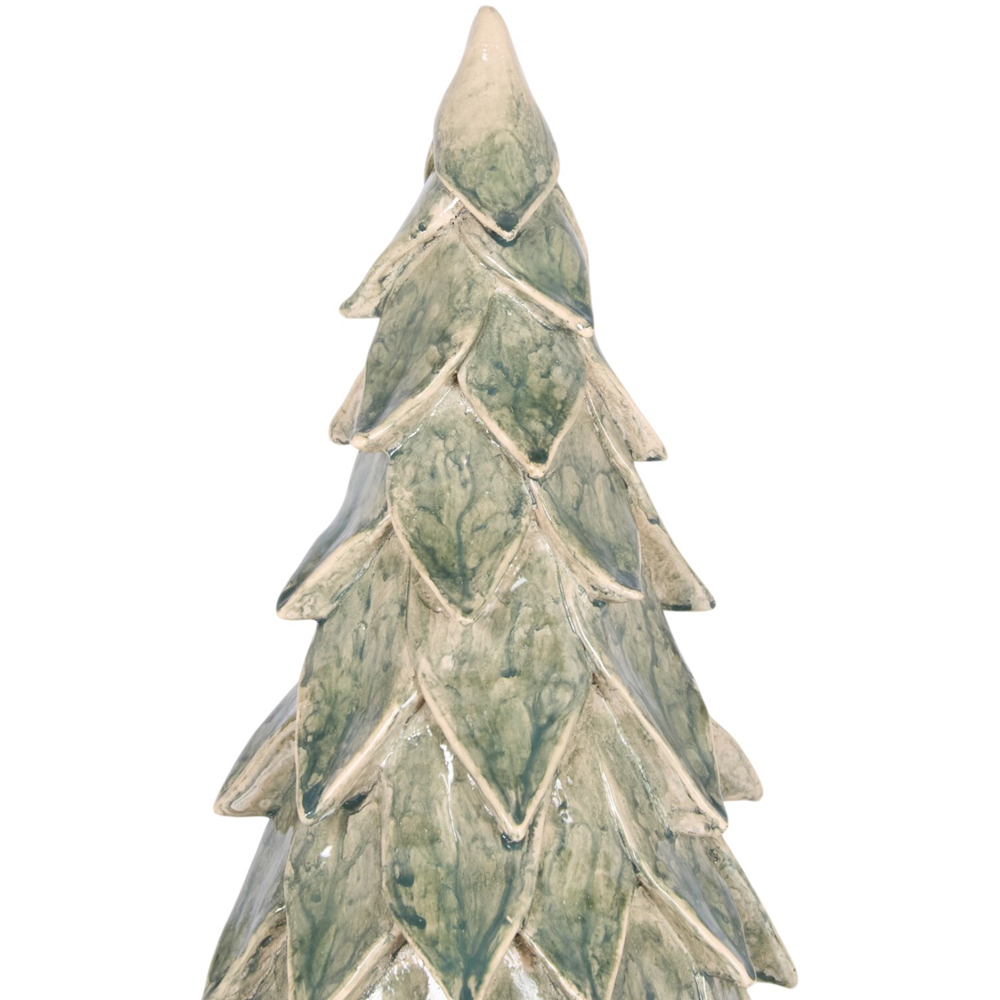 Glazed Green Leaf Tree Decoration Image 3