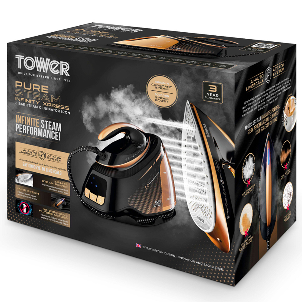 Tower Xpress Black and Gold Steam Generator Image 3