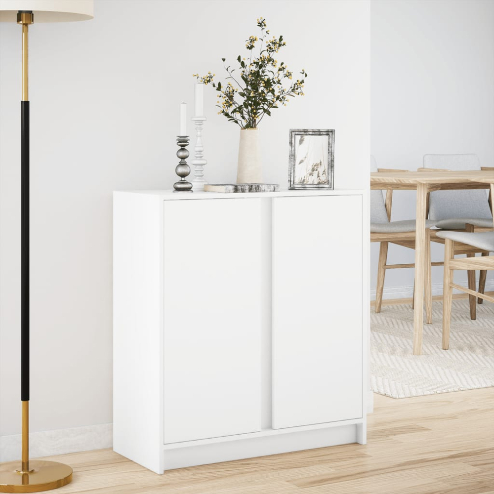 vidaXL 2 Door White LED Sideboard Image 8