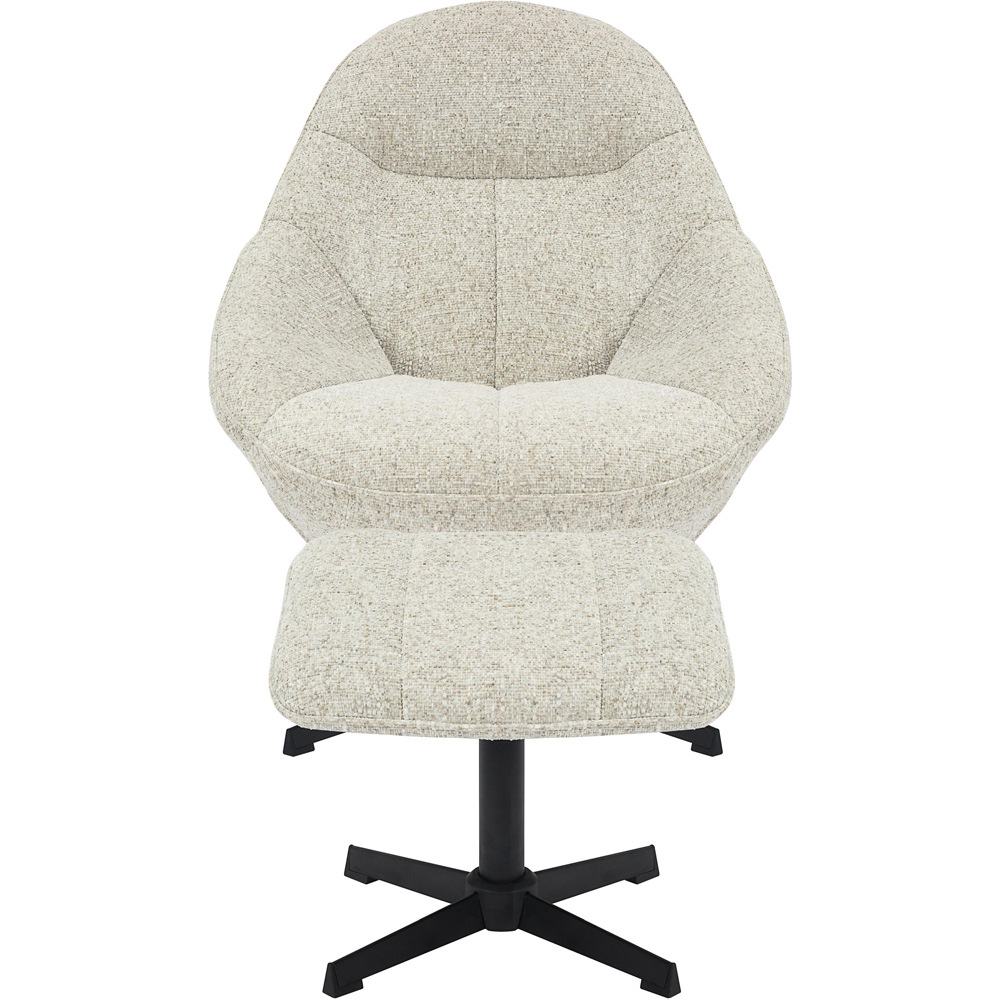 Serene Natural Swivel Lounge Chair and Footstool Set Image 3