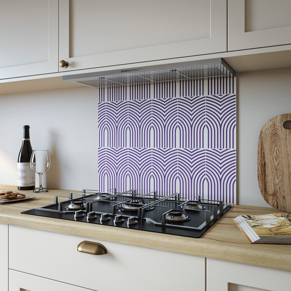 Alloy Arches Midnight Kitchen Hob Splashback 600 x 800 x 4mm Image 1