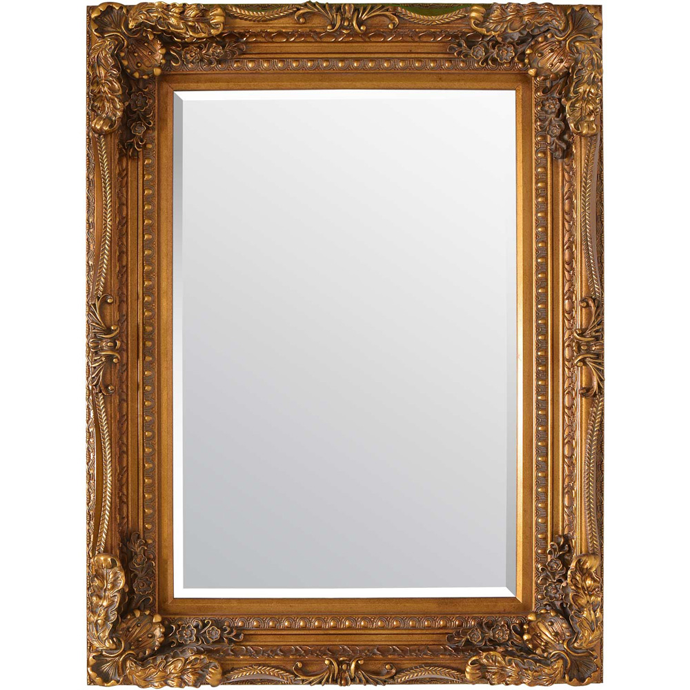 Carved Louis Gold Wall Mirror 122 x 91cm Image 1