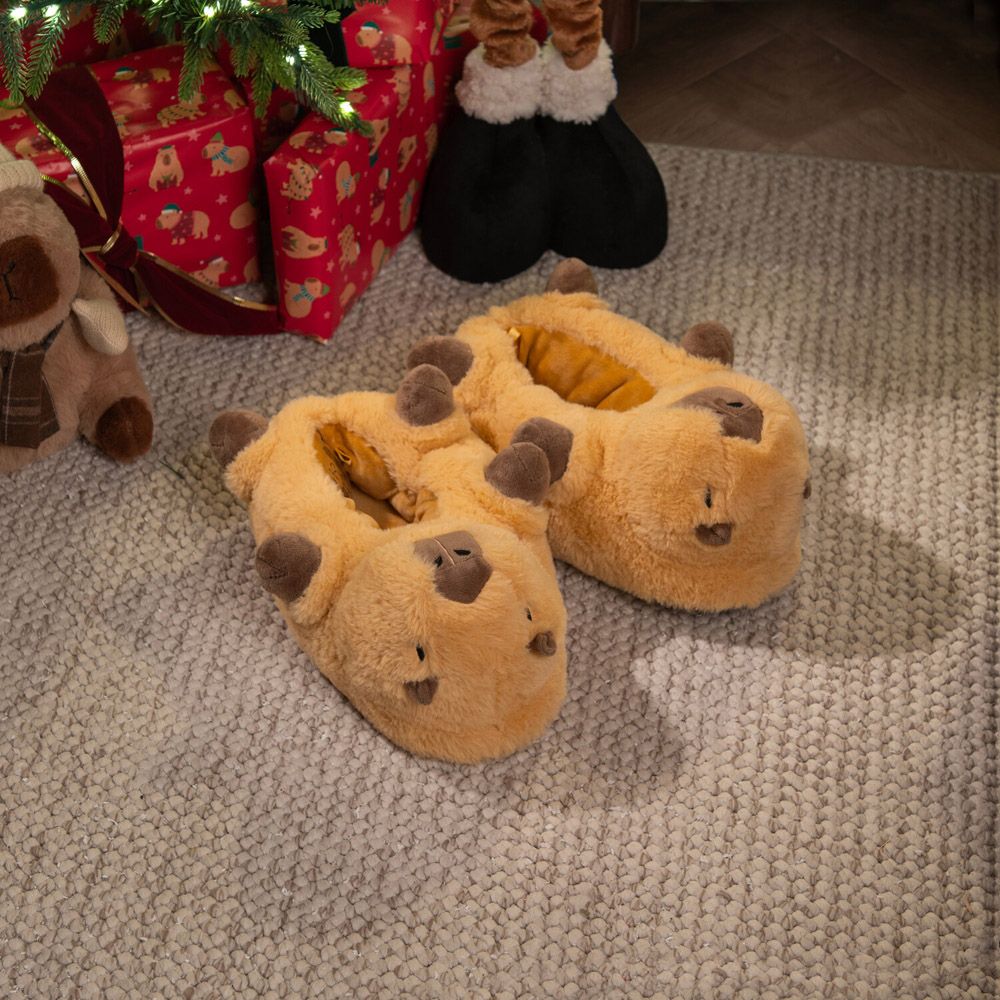Capybara Fluffy Slippers Image 2