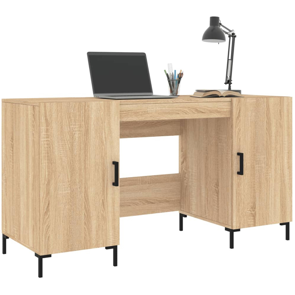 vidaXL 2 Door Computer Desk Sonoma Oak Image 3