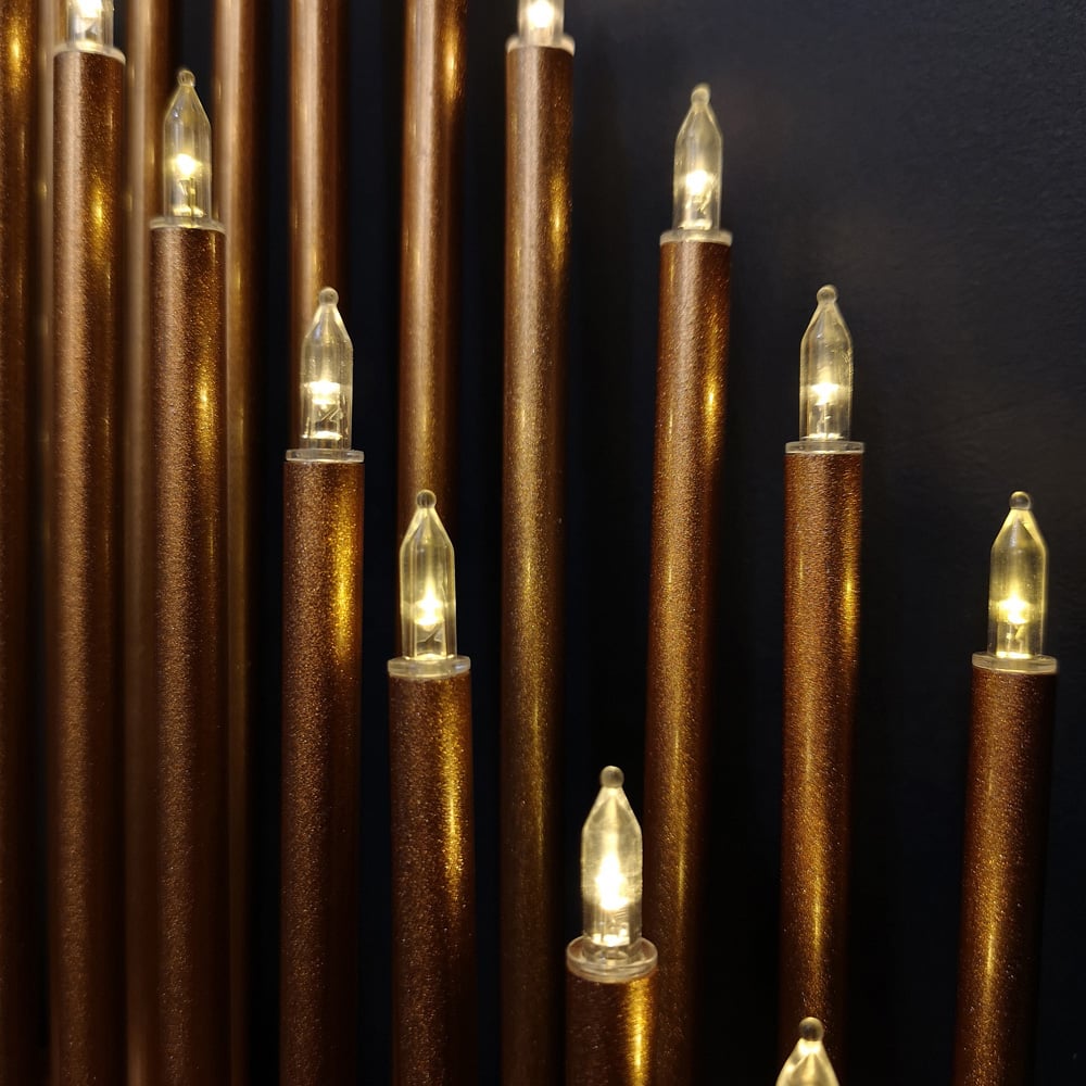 Premier 33 Warm White LED Rose Gold Light Up Christmas Candle Bridge 34cm Image 4