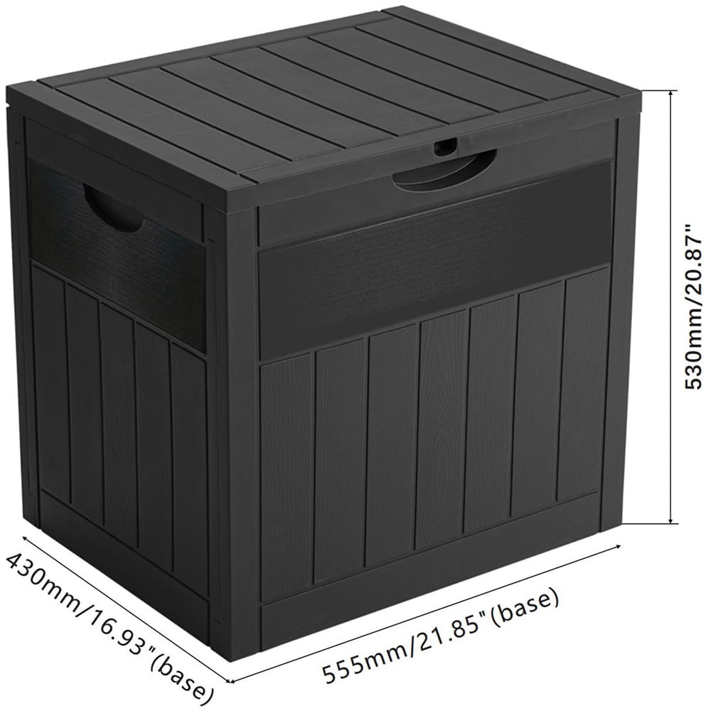 Living and Home Black Waterproof Wood-Grain Texture Storage Box 126L Image 8