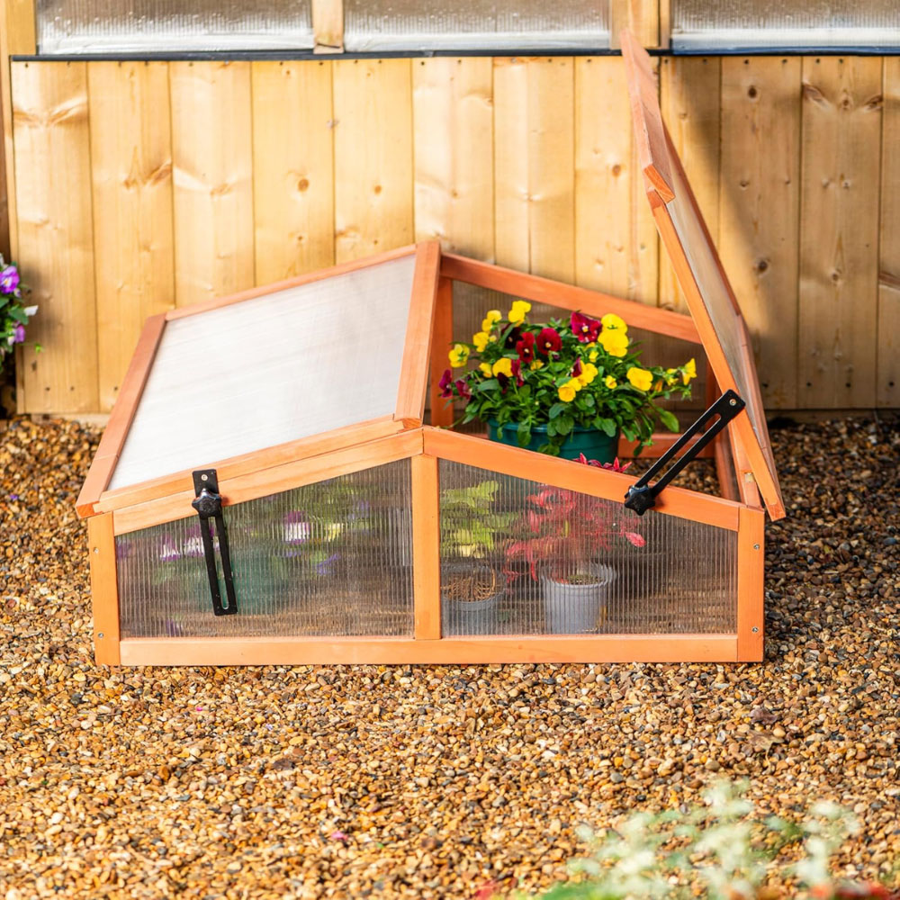 Garden Gear Brown Wooden Double-Sided Apex 2.6 x 2.9ft Cold Frame Image 7