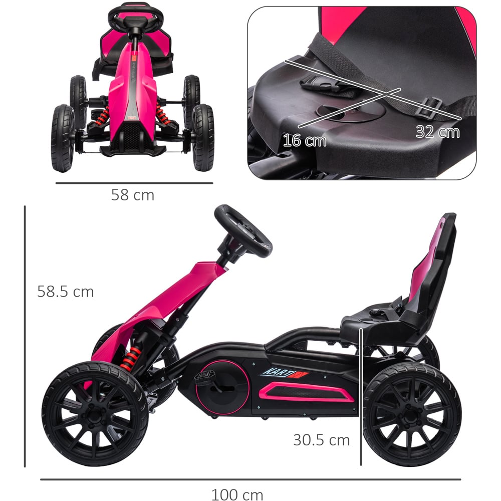 Tommy Toys Kids Pedal Go Kart Pink Image 6