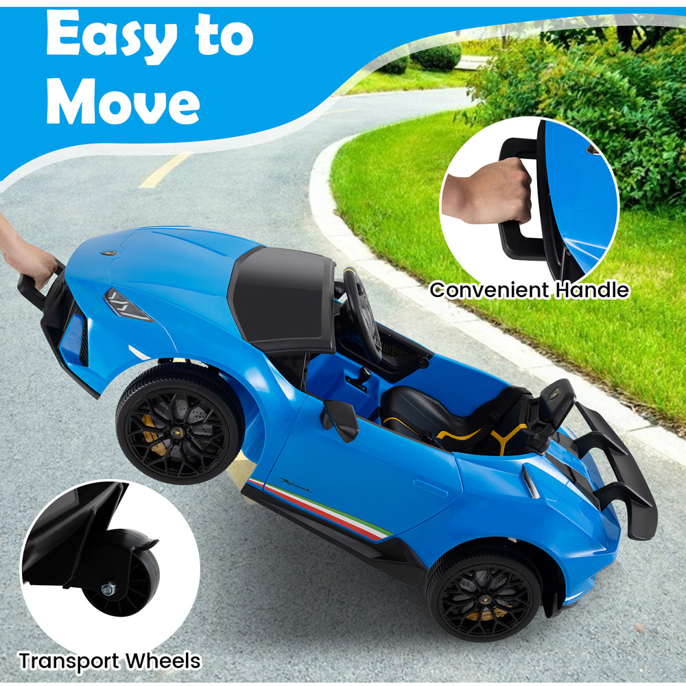 Costway Blue Kids Ride On Lamborghini Car with Remote Control Image 4