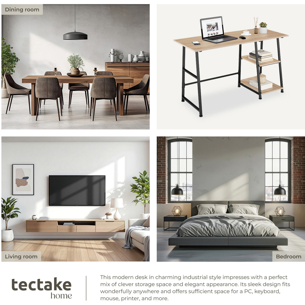 tectake Paisley Oak Sonoma Trapezoidal Desk Image 5