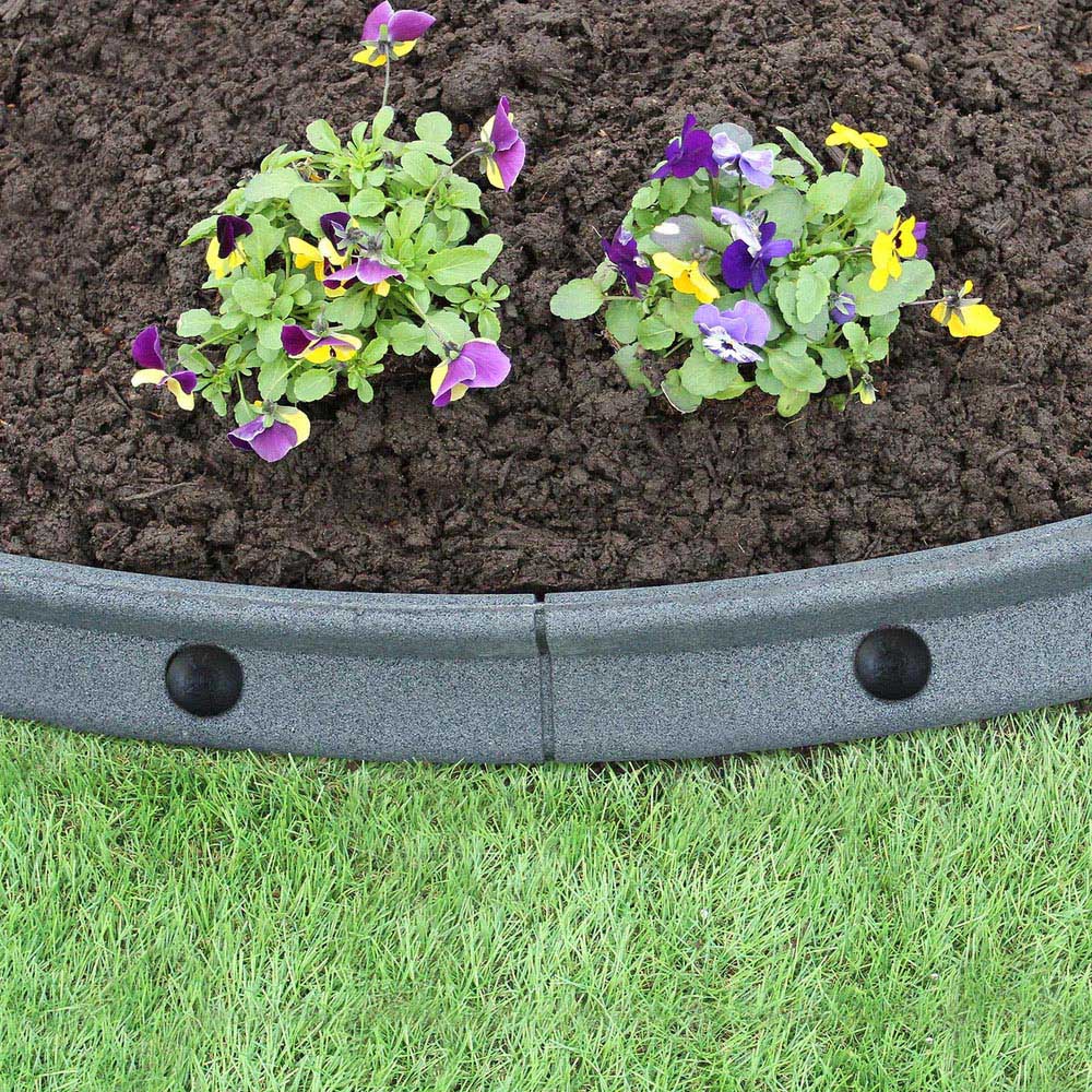 MonsterShop Grey 4ft 24 Pack Flexible Lawn Edging Image 2