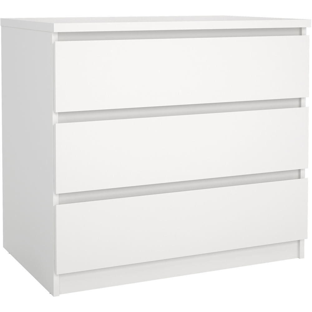 Florence Naia 3 Drawer White Chest of Drawers Image 2
