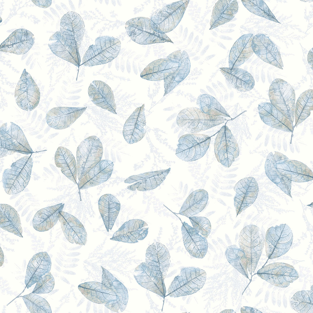 Galerie Evergreen Leaf Blue Wallpaper Image 1