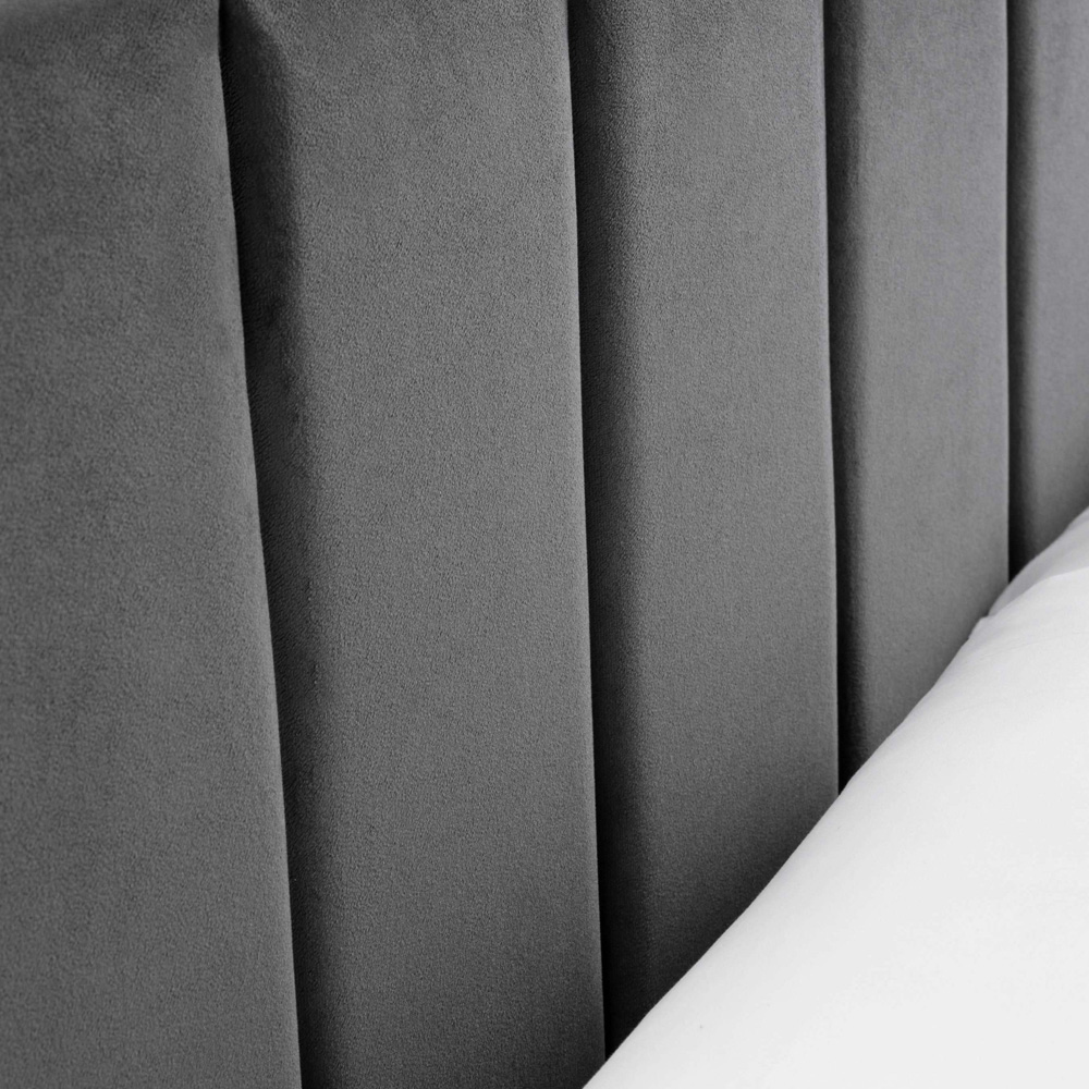 Julian Bowen Rosa Small Double Grey Velvet Upholstered Bed Image 7